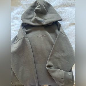 essentials taupe cotton hoodie